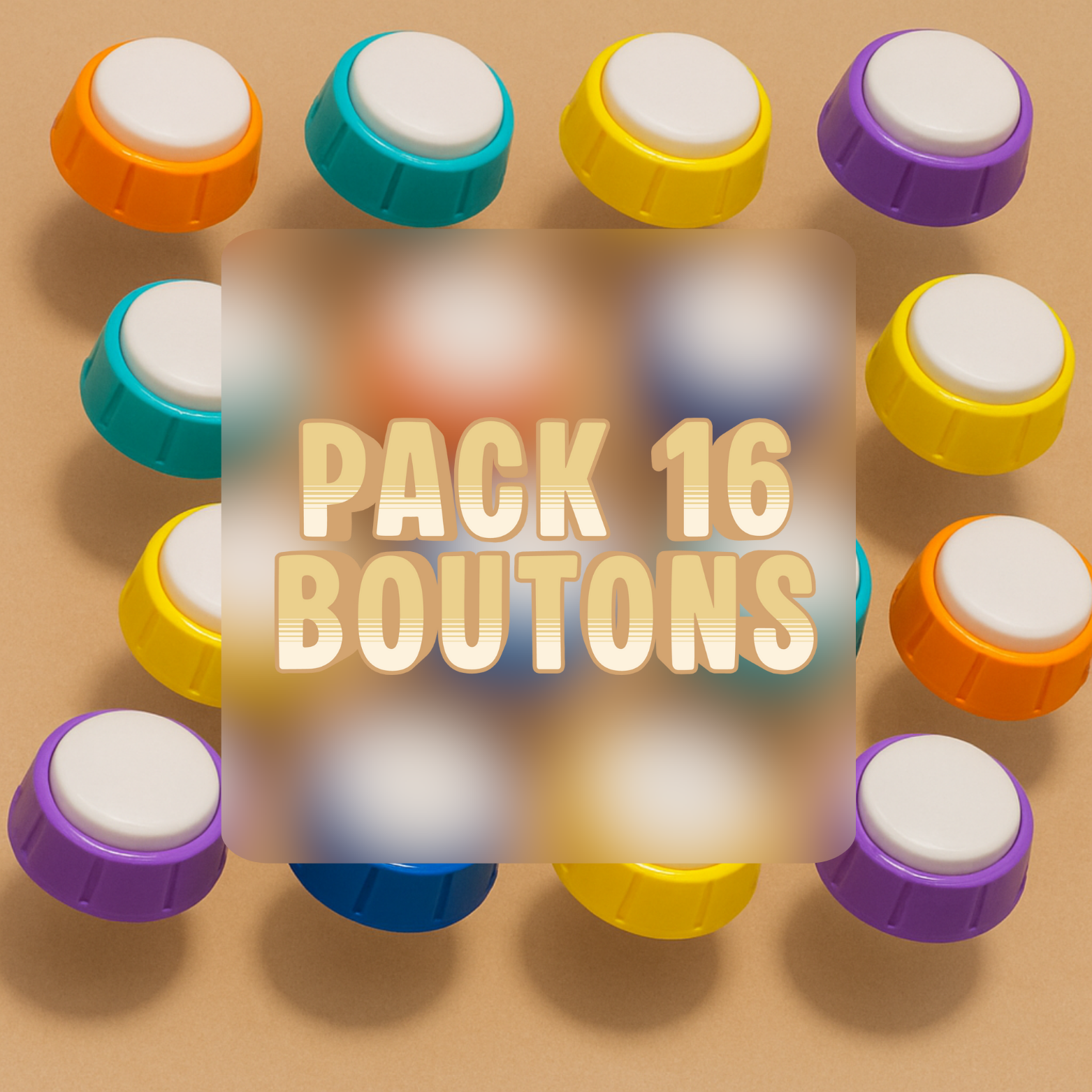 Pack de 16 Boutons de Communication + 4 Tapis Offert