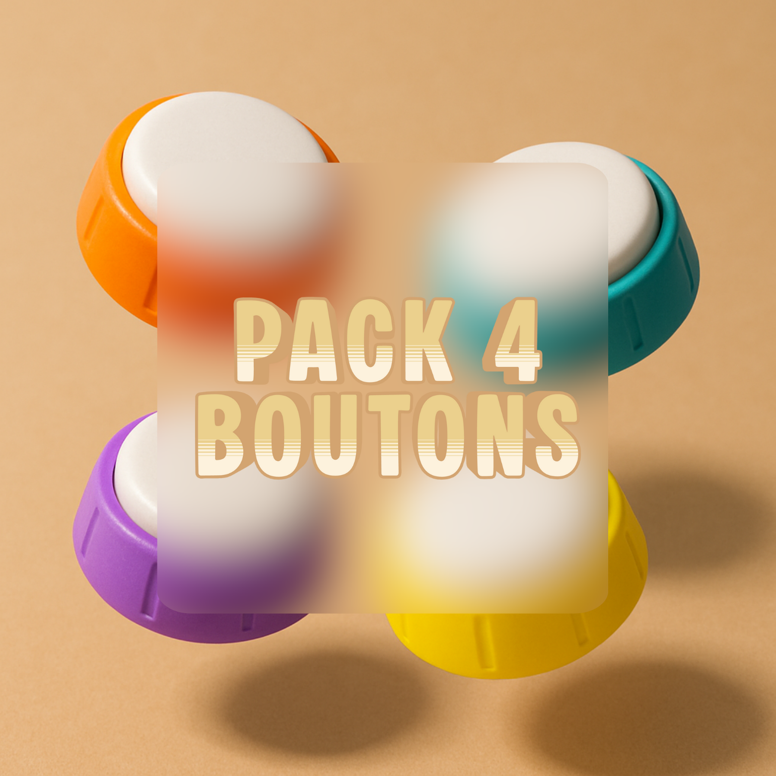 Pack 4 Boutons de Communication + Tapis Offert