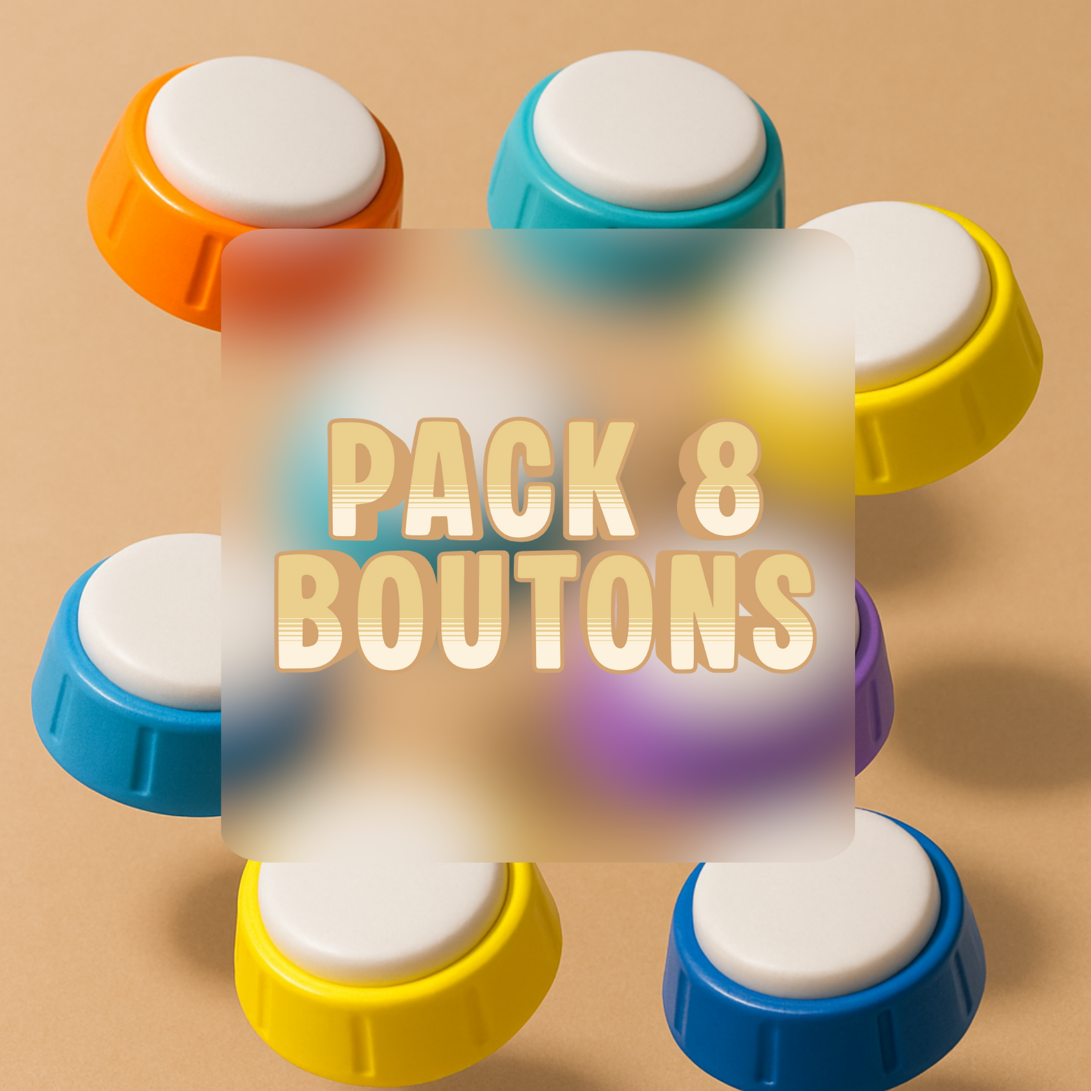 Pack de 8 Boutons de Communication + 2 Tapis Offert