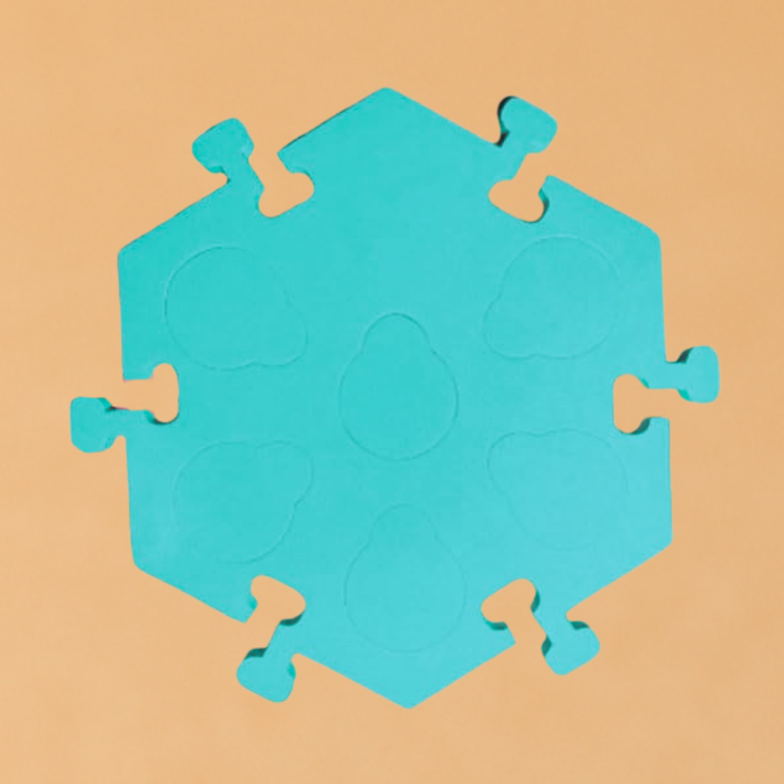 Tapis pour boutons de communication – Compatibles & évolutifs bleu turquoise